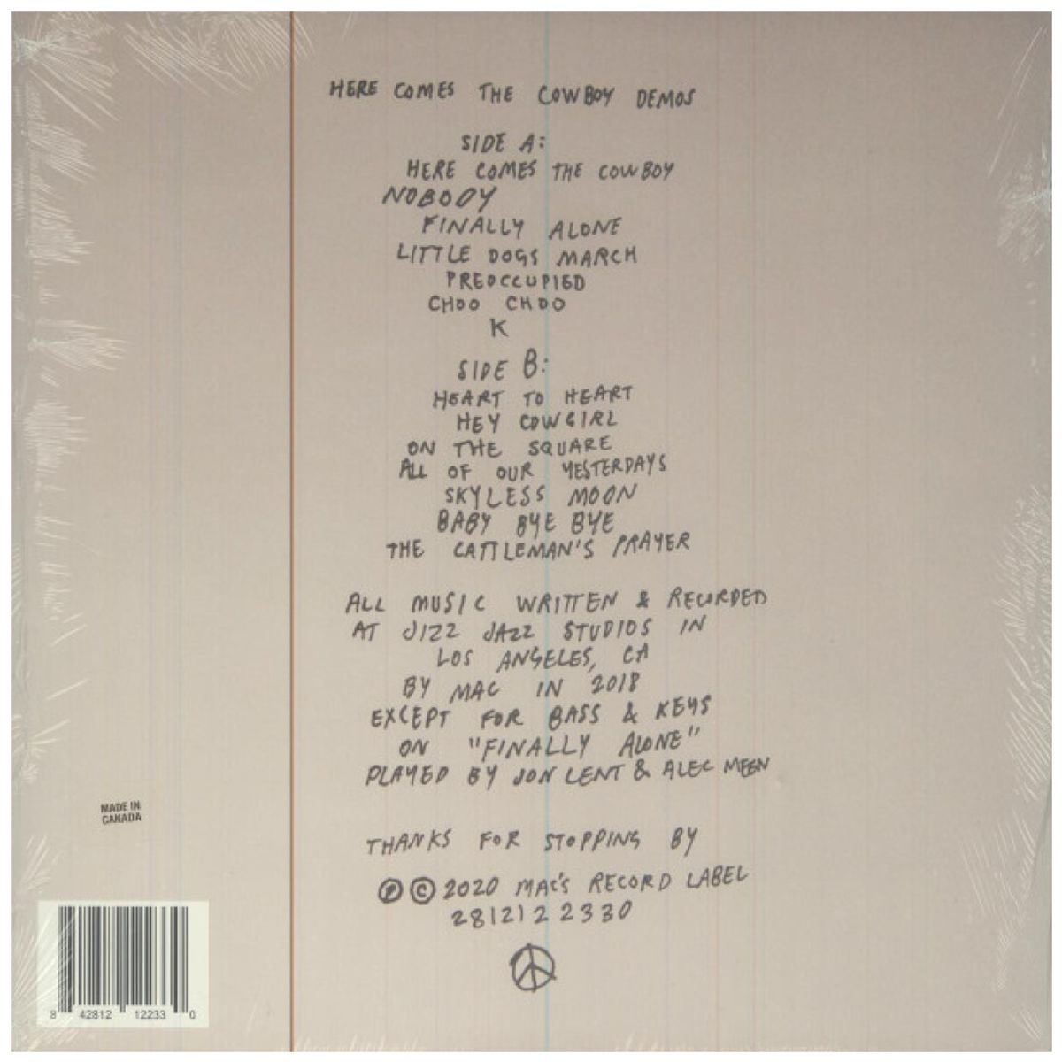 HITWAY MUSIC - MARC DEMARCO - HERE COMES THE COWBOY - VINILO