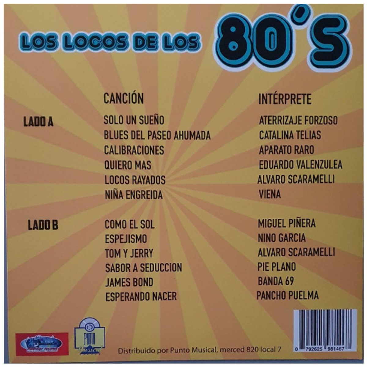 HITWAY MUSIC - LOS LOCOS DE LOS 80S - LO MEJOR DEL ROCK CHILENO-VARIOS ARTISTAS - VINILO