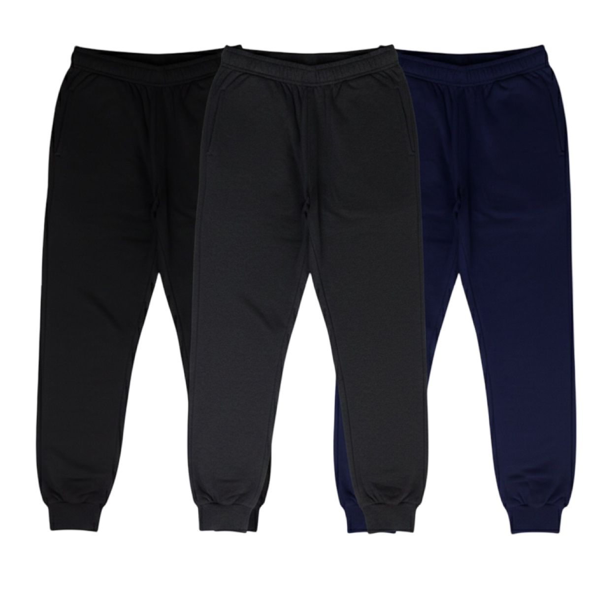 AAYO MODA - Pack x3 Pantalón Buzo Escolar Niño  Negro Gris y Azul  Confección Nacional