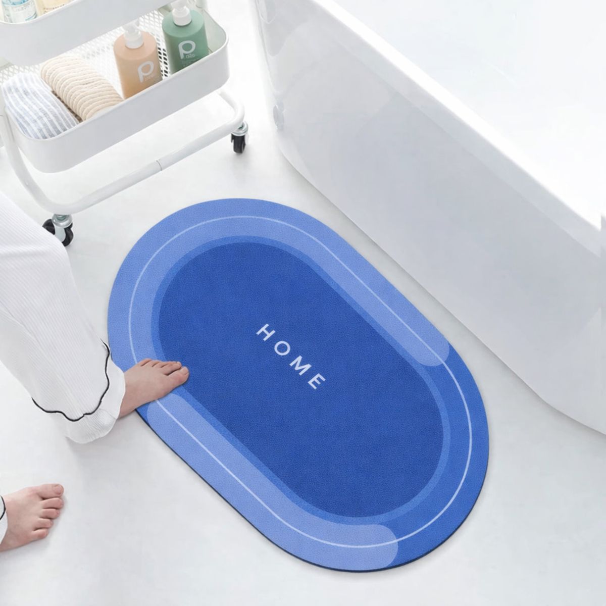 GENERICO - Alfombra De Baño Ovalada Antideslizante Súper Absorbente alfombra baño ovalada antideslizante