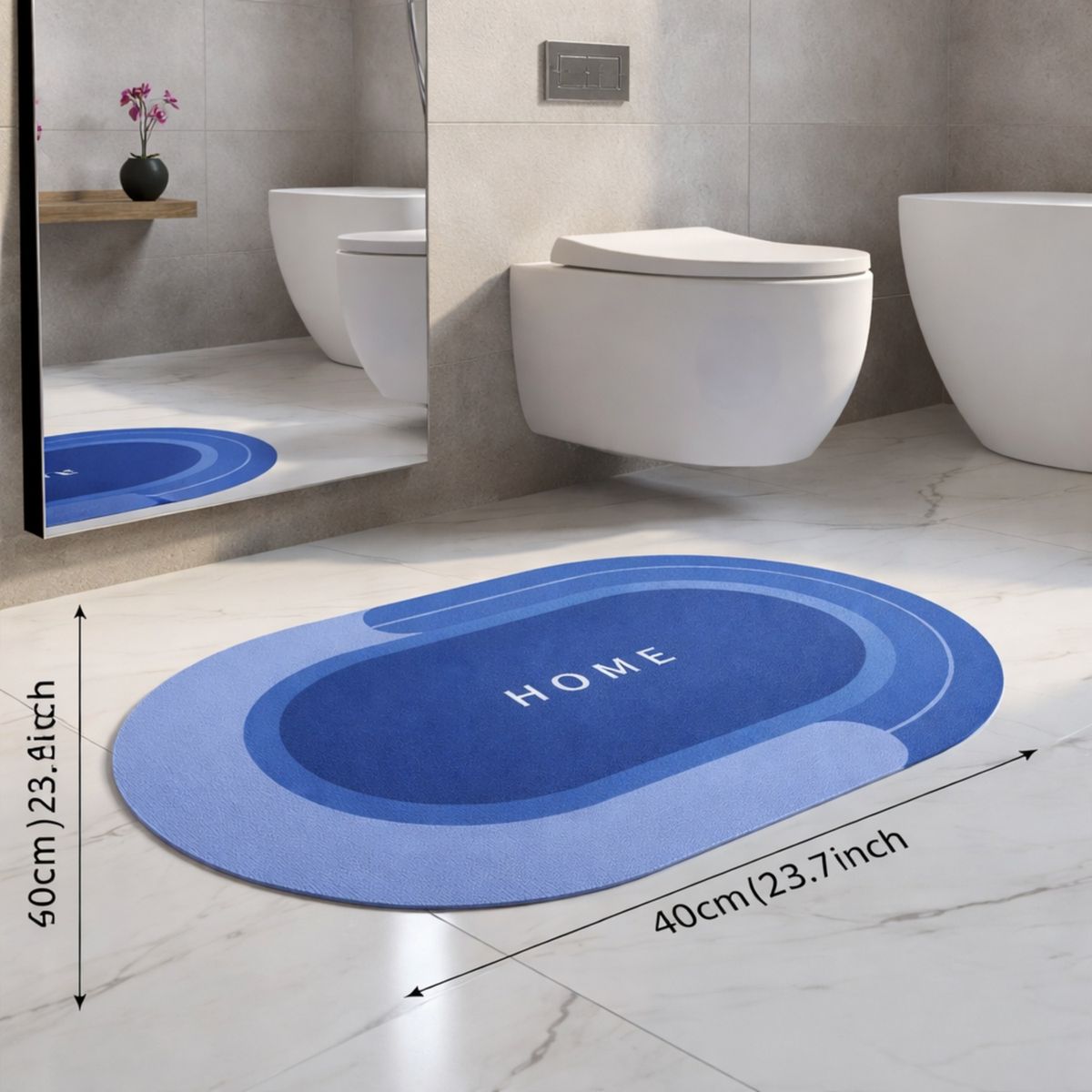GENERICO - Alfombra De Baño Ovalada Antideslizante Súper Absorbente alfombra baño ovalada antideslizante