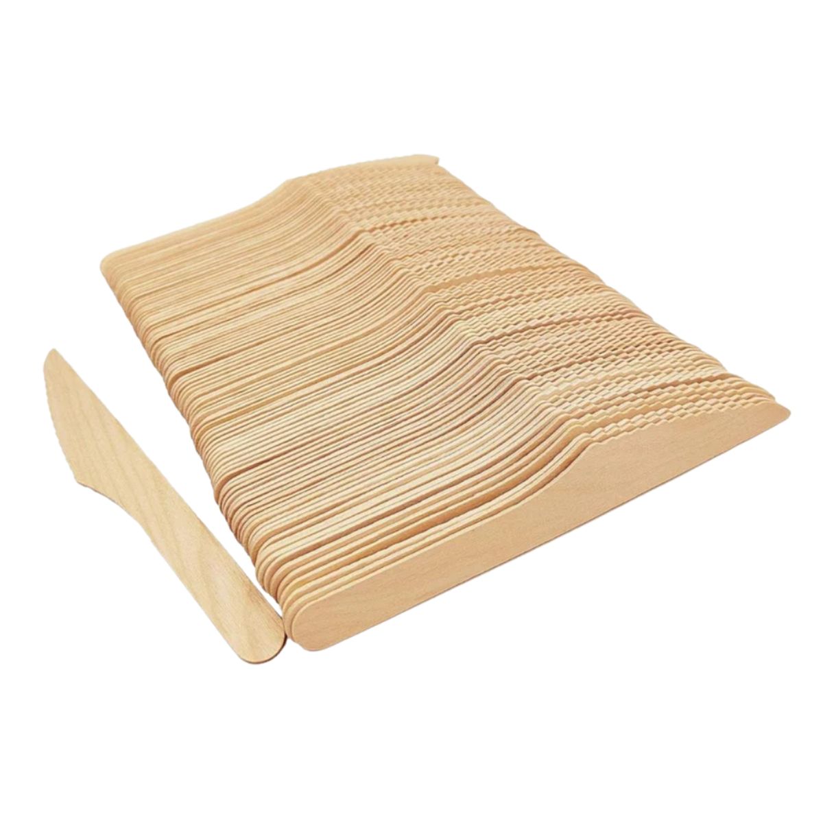 GENERICO - Cuchillos De Madera Desechables Cuchillo Bambú Pack 100 Und