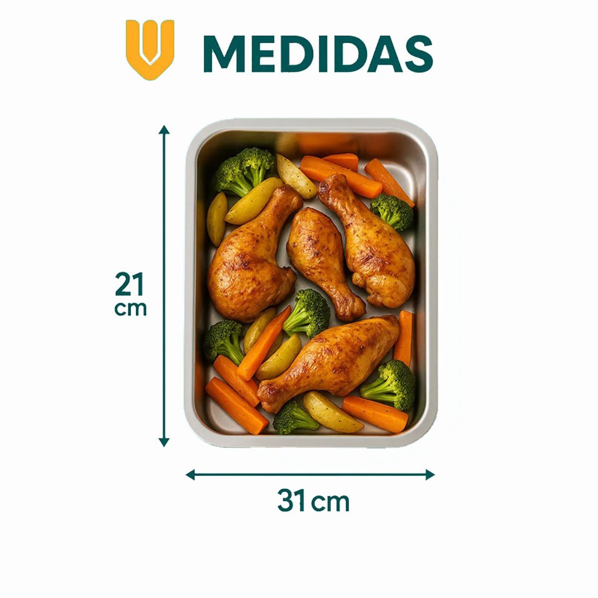 GENERICO - Bandeja Para Horno Bandeja Acero Inoxidable Multiuso 31x21cm Gris