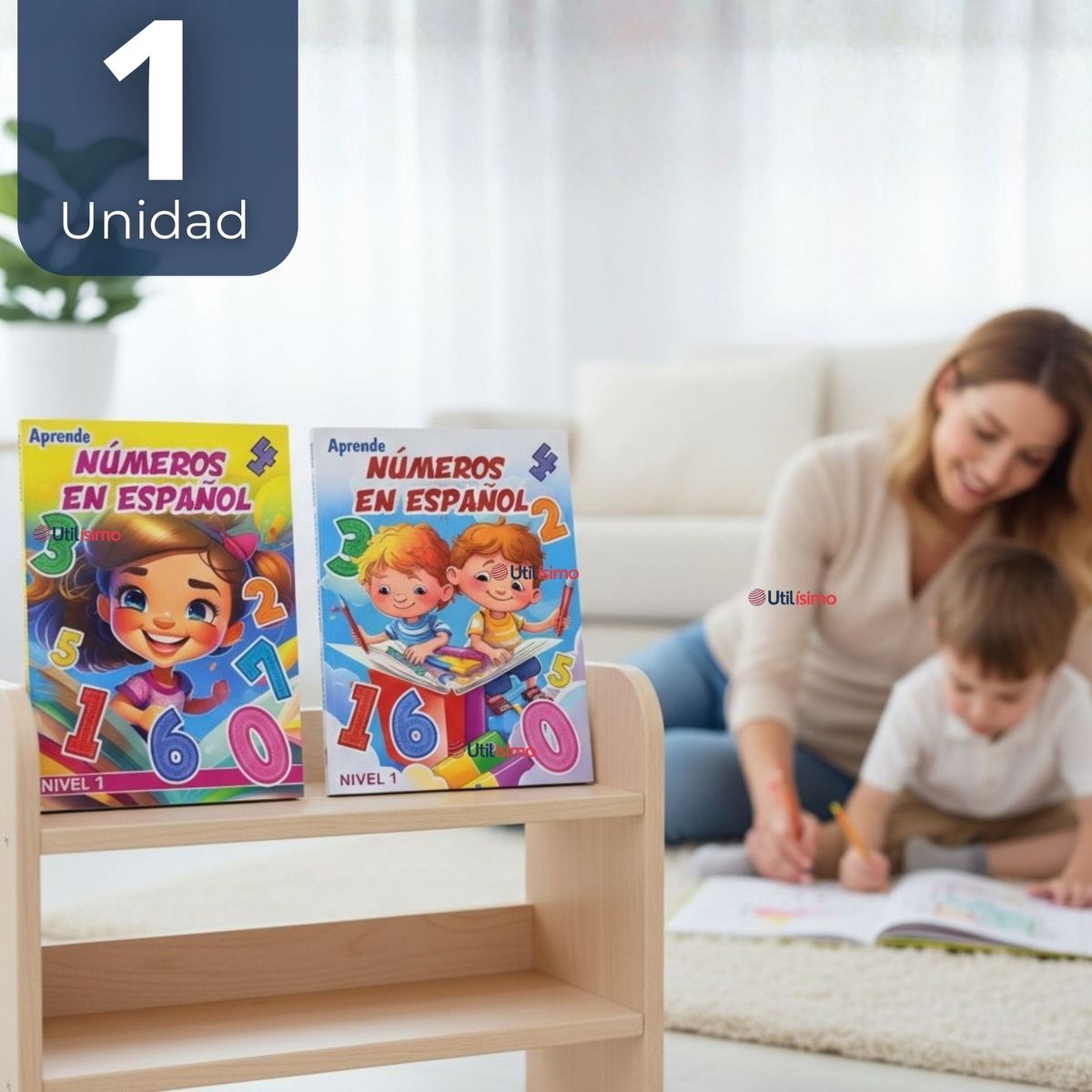 UTILISIMO - Libro De Aprendizaje Números En Español Educativo Diseños Surtidos