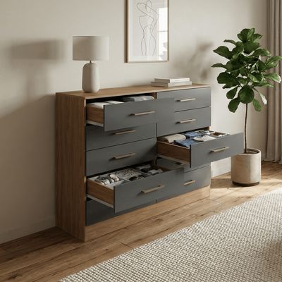 Imagen 2 del producto Cómoda 10 Cajones 117x92x40 cm Negra