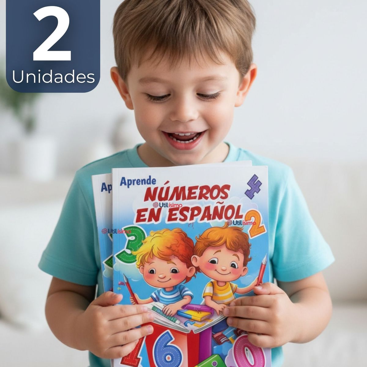 UTILISIMO - Pack 2 Libros De Aprendizaje Números En Español Educativo Diseños Surtidos