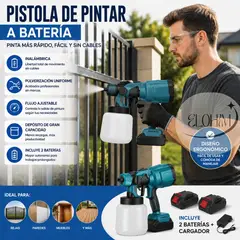 MOVI - “Pistola de Pintar a Batería Potencia Inalámbrica para Acabados Profesionales en Minutos”