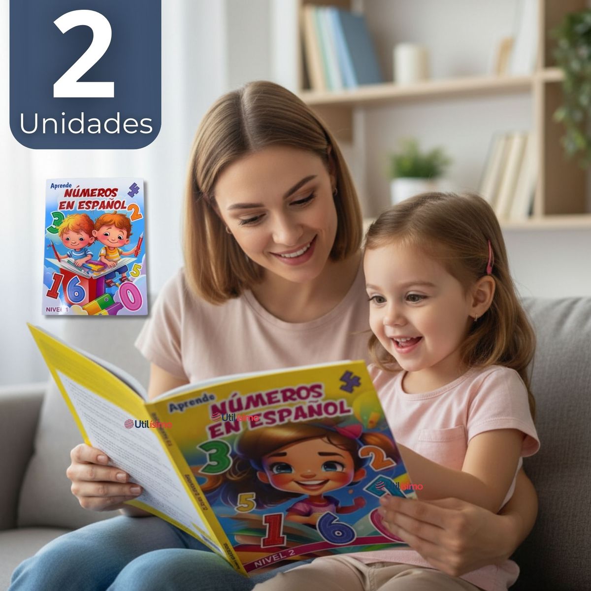UTILISIMO - Pack 2 Libros De Aprendizaje Números En Español Educativo Diseños Surtidos