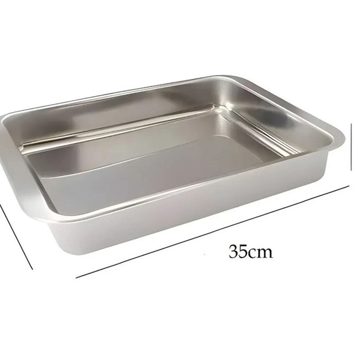 GENERICO - X2 Bandeja Para Horno Bandeja Acero Inoxidable Multiuso 35x26 Gris