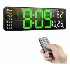 GENERICO - Reloj De Pared Digital Termómetro Alarmas Y Calendario