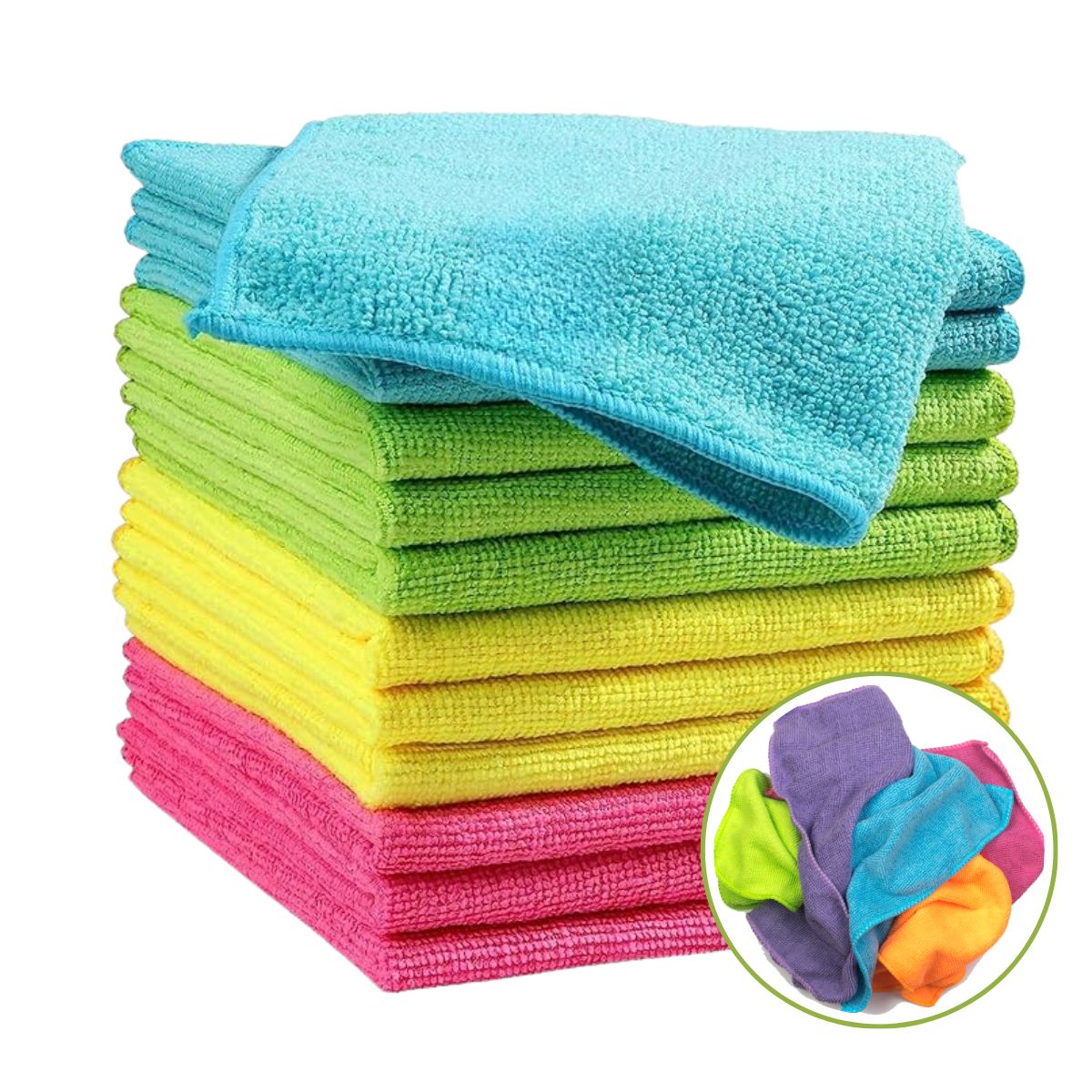 GENERICO - Paños De Microfibra 40x40 Pack 10 Und Multiusos Colores Surtidos