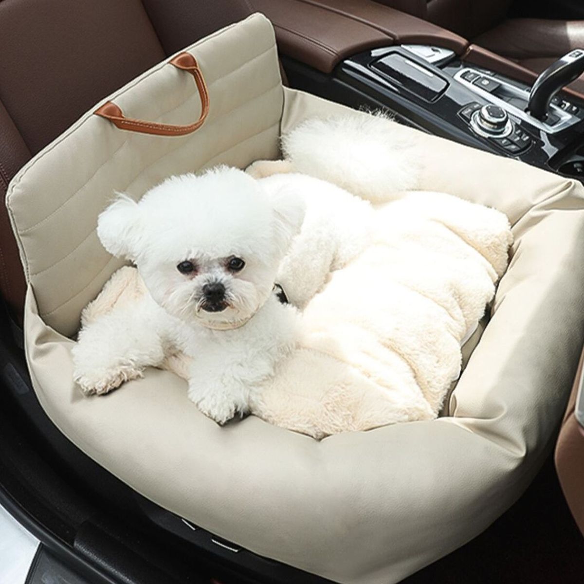 HOOPET - Asiento De Auto Portátil Para Perros Beige