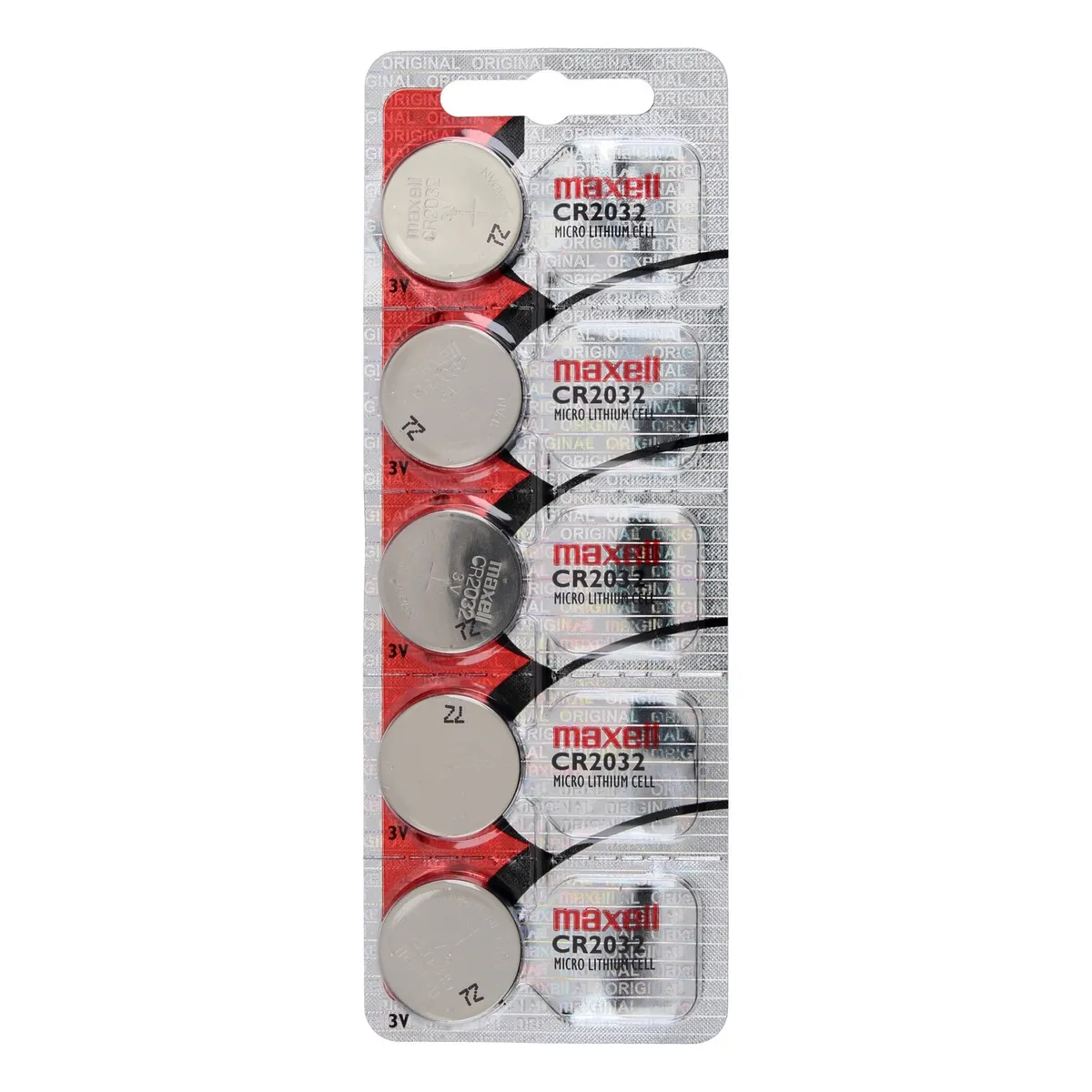 MAXELL - Pack 5 Pilas CR 2032 3v Maxell Tipo Botón Holograma