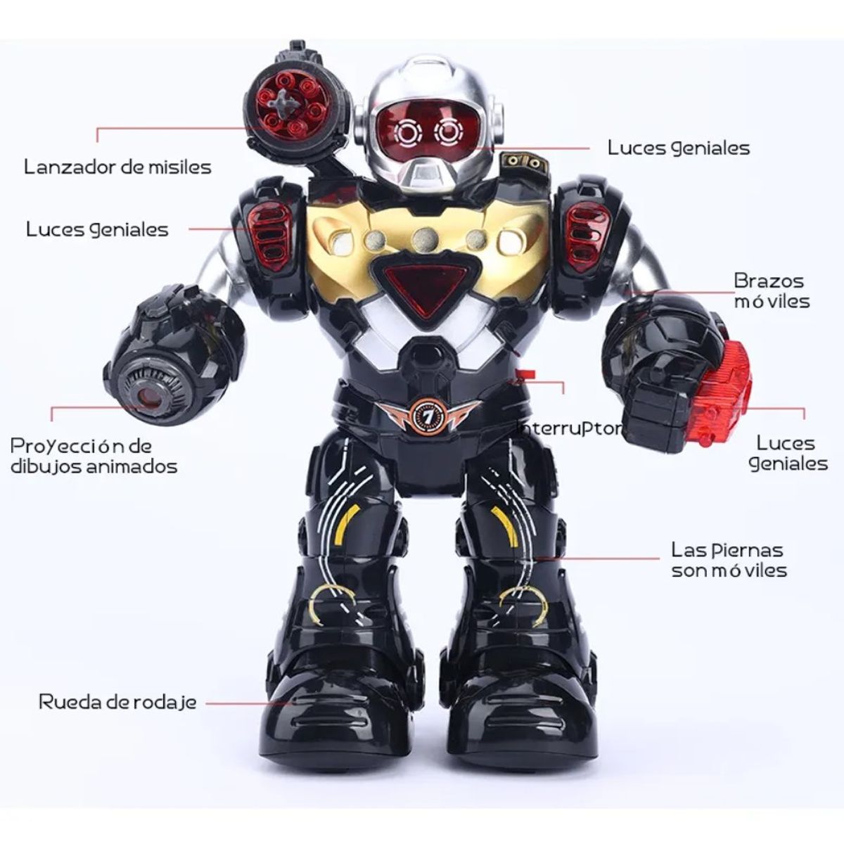GENERICO - Robot Juguete Niños Con Luces Música Y Movimiento BELUG