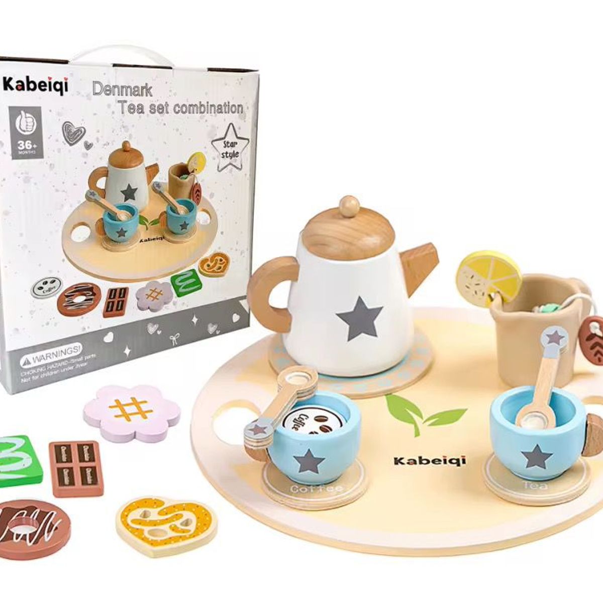 GENERICO - Juego De Tazas De Té Madera Juego De Rol Niños GRIS