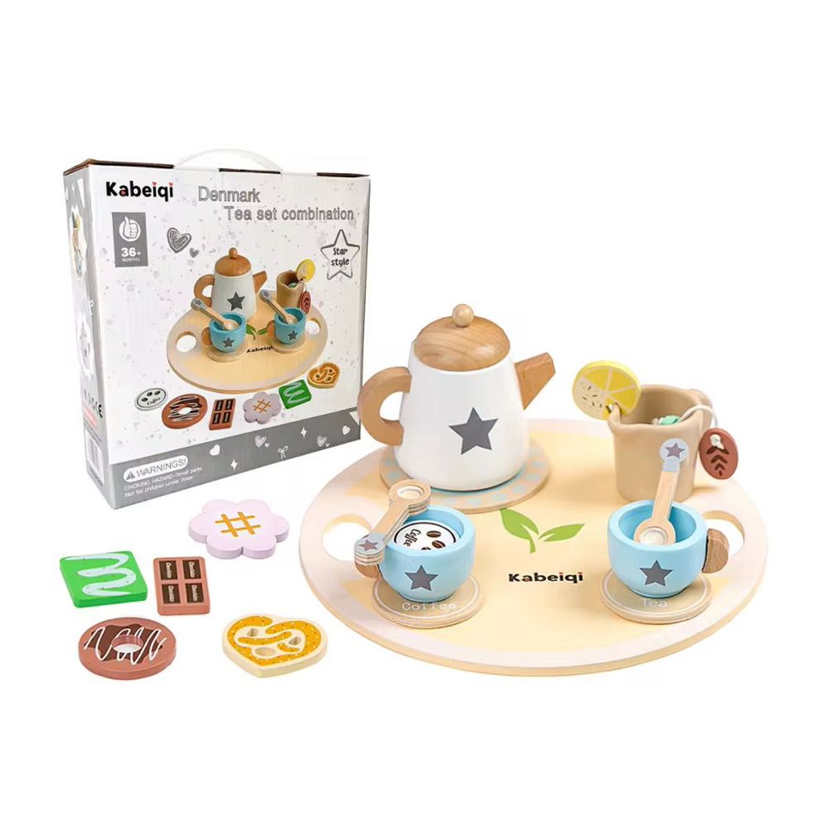 GENERICO - Juego De Tazas De Té Madera Juego De Rol Niños GRIS