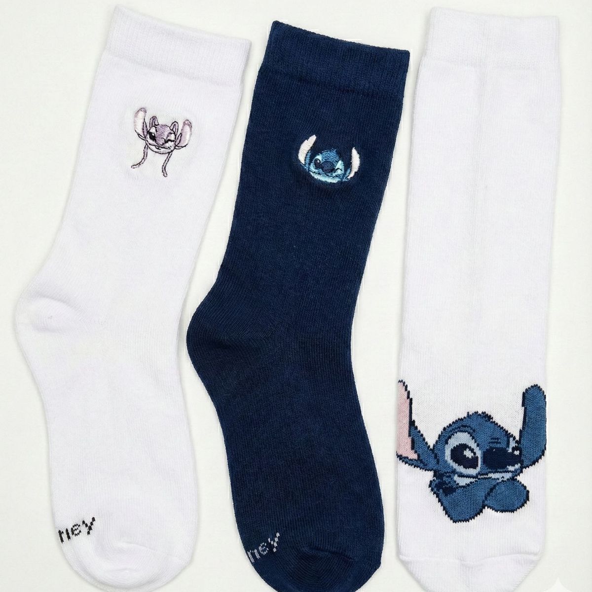 DISNEY - Tripack Calcetines Escolares Niña Lilo Stitch Blanco Disney
