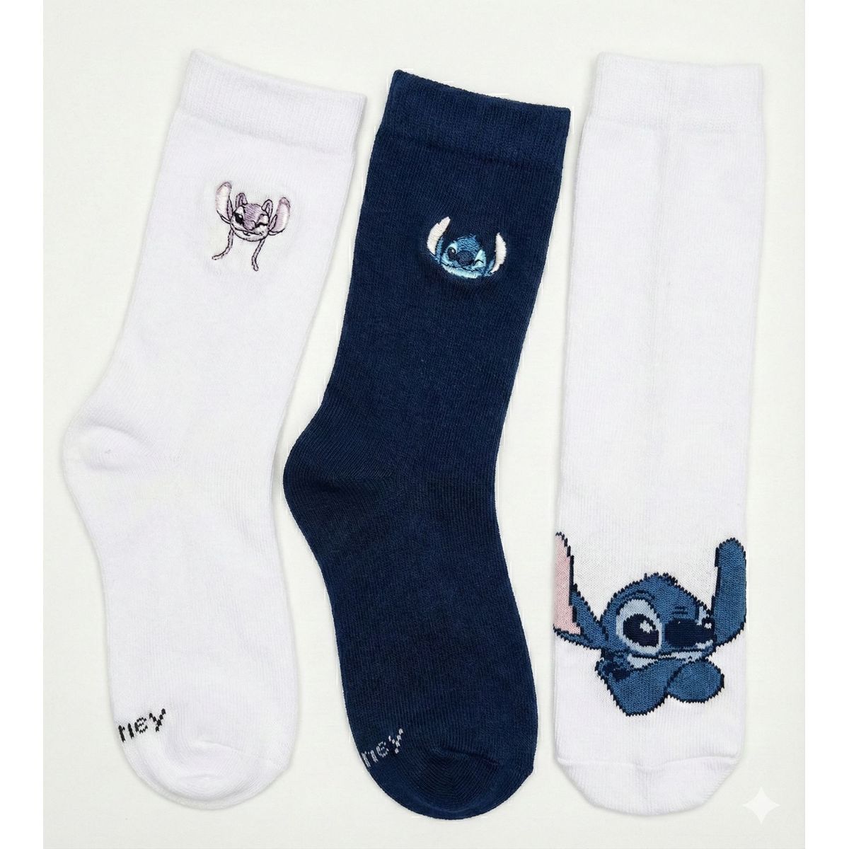 DISNEY - Tripack Calcetines Escolares Niña Lilo Stitch Blanco Disney