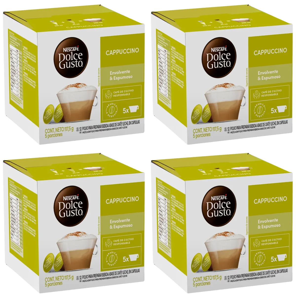 DOLCE GUSTO - Pack 4 Café Nescafé Dolce Gusto® Cappuccino 10 Cápsulas