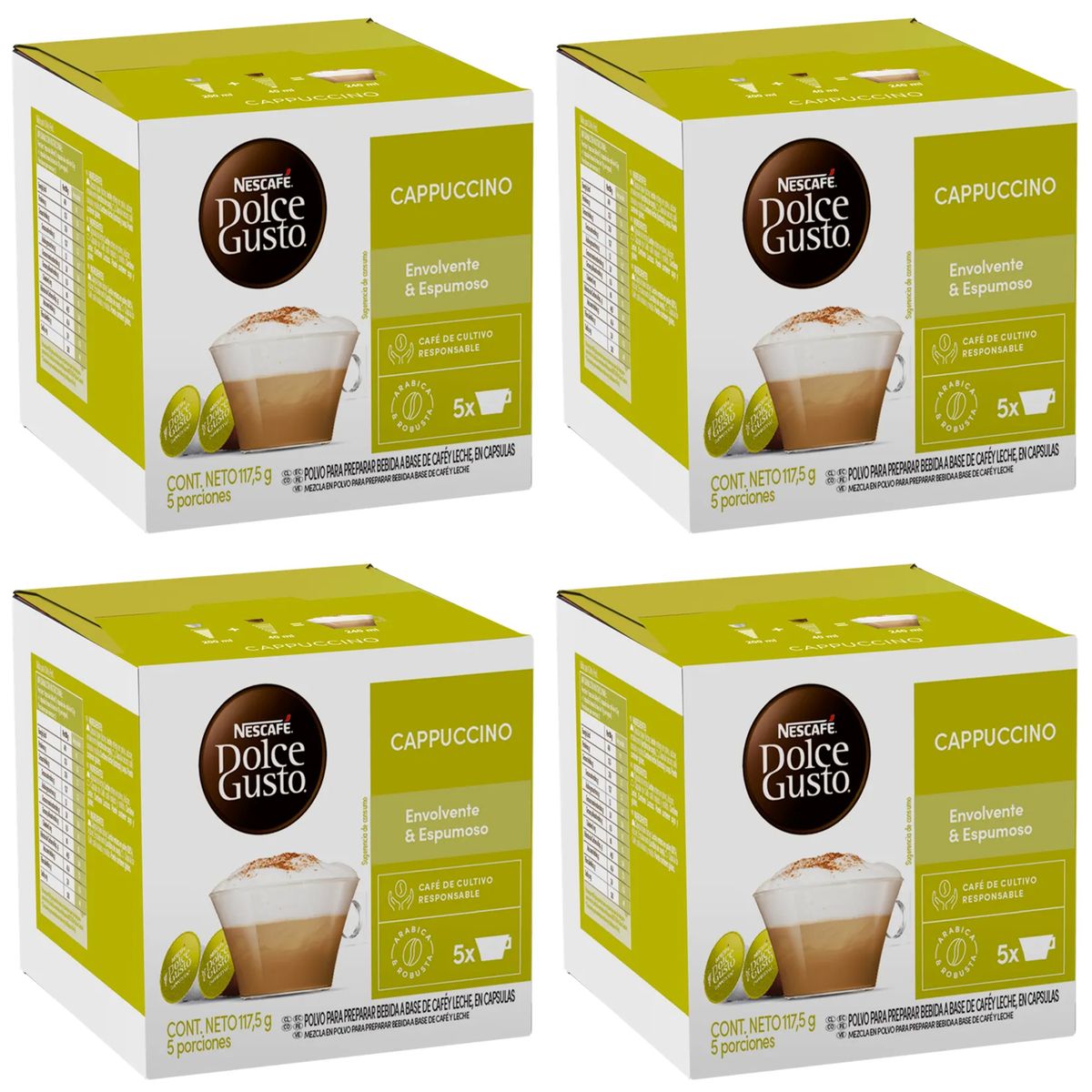 DOLCE GUSTO - Pack 4 Café Nescafé Dolce Gusto® Cappuccino 10 Cápsulas