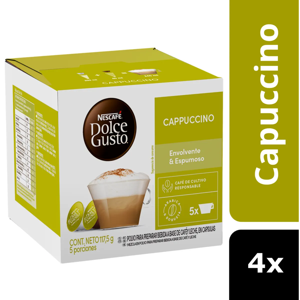 DOLCE GUSTO - Pack 4 Café Nescafé Dolce Gusto® Cappuccino 10 Cápsulas