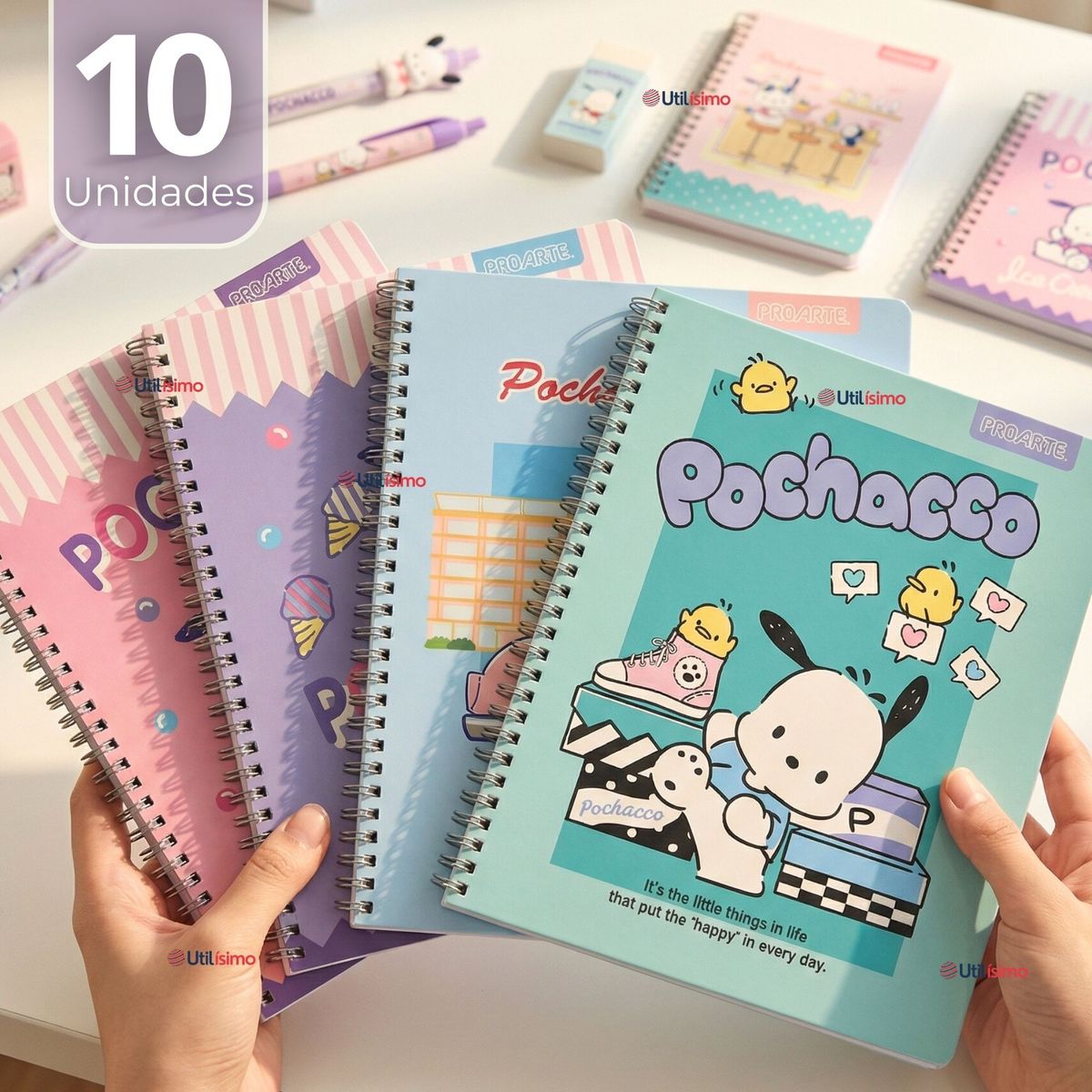 PROARTE - Pack 10 Cuadernos Universitarios Pochacco 100 Hojas Proarte Diseños Surtidos