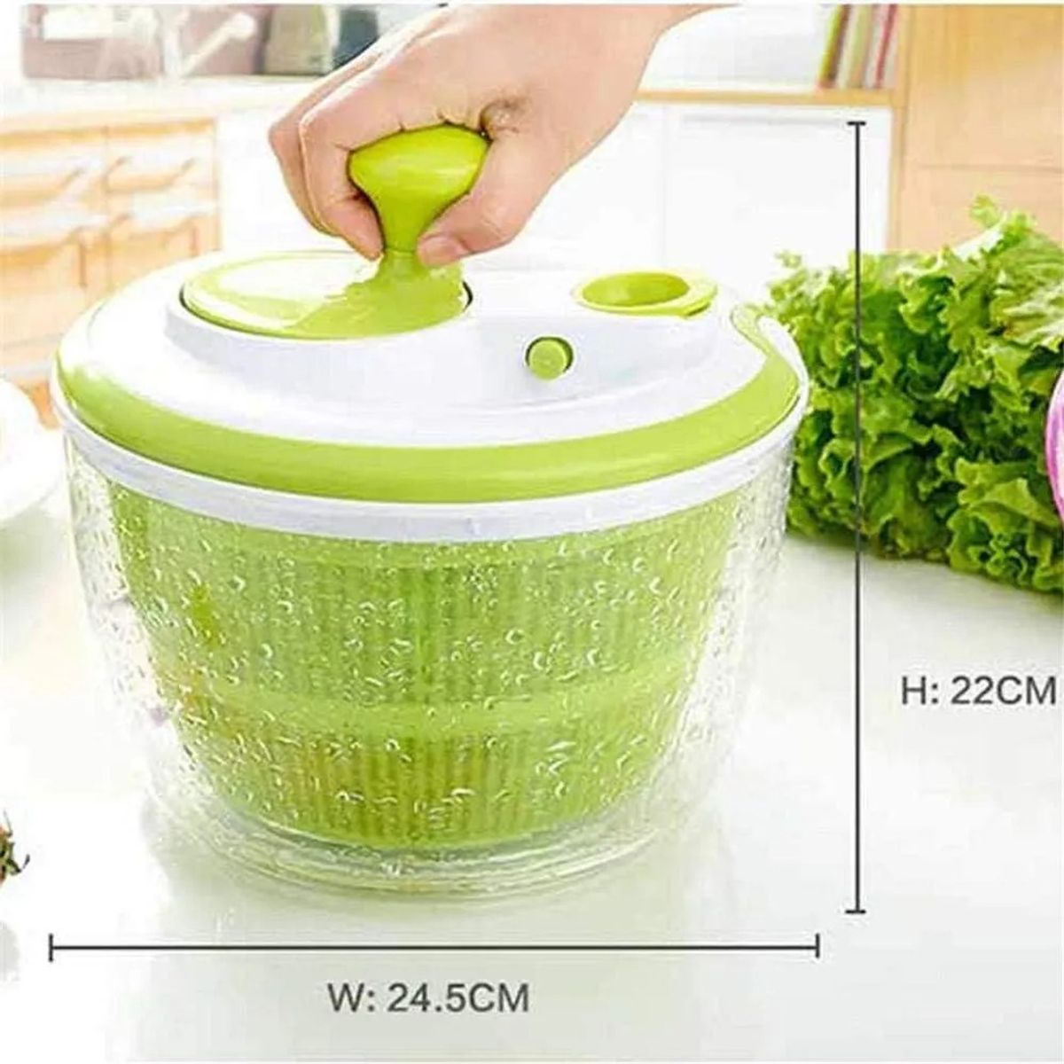 GENERICO - X2 Centrifuga Verduras Secador De Verdura Manual Ensaladas 687 Blanco/verde 3 Litros