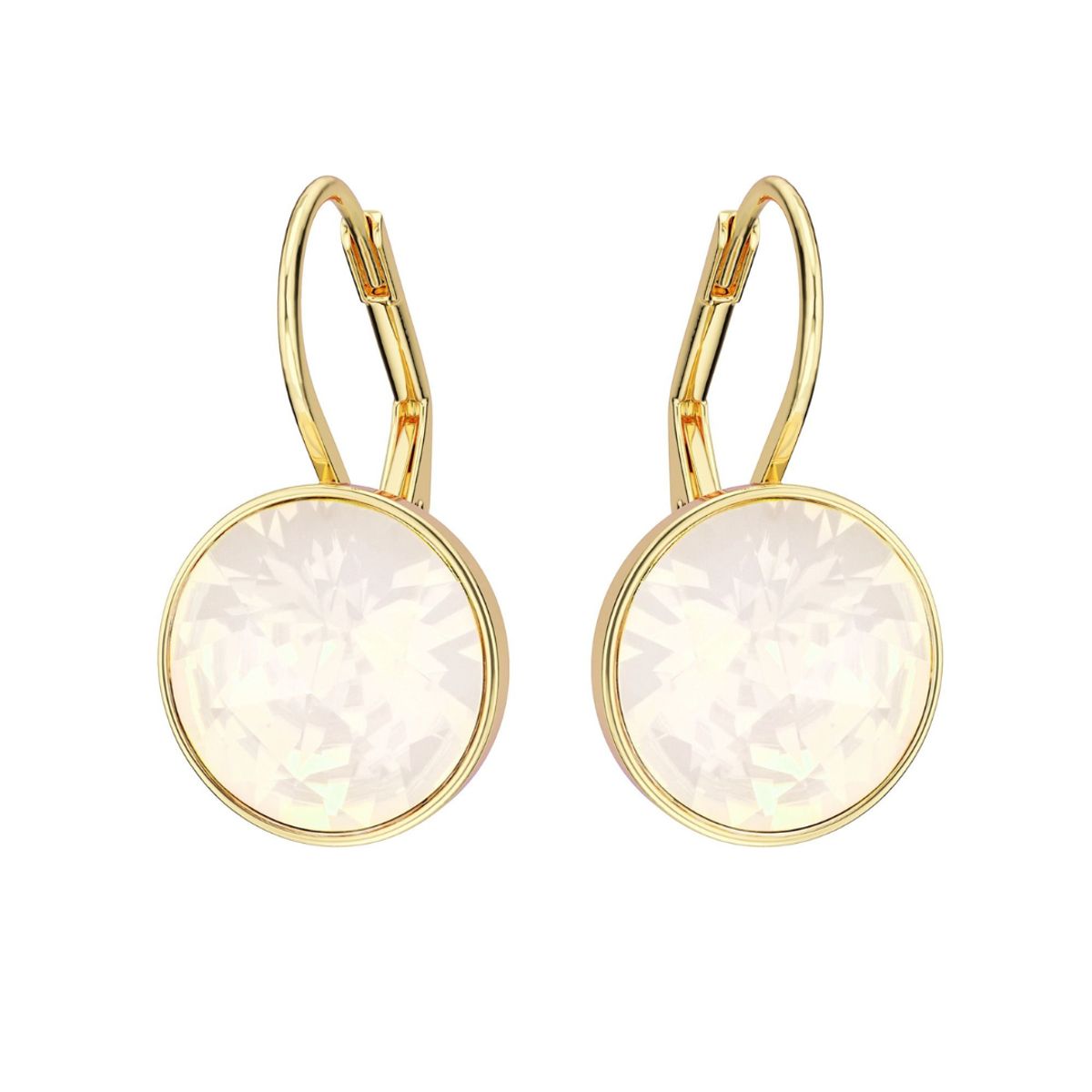 BLOOM CRYSTAL - Pendientes Bella con Cristales de Ópalo Blanco en Oro