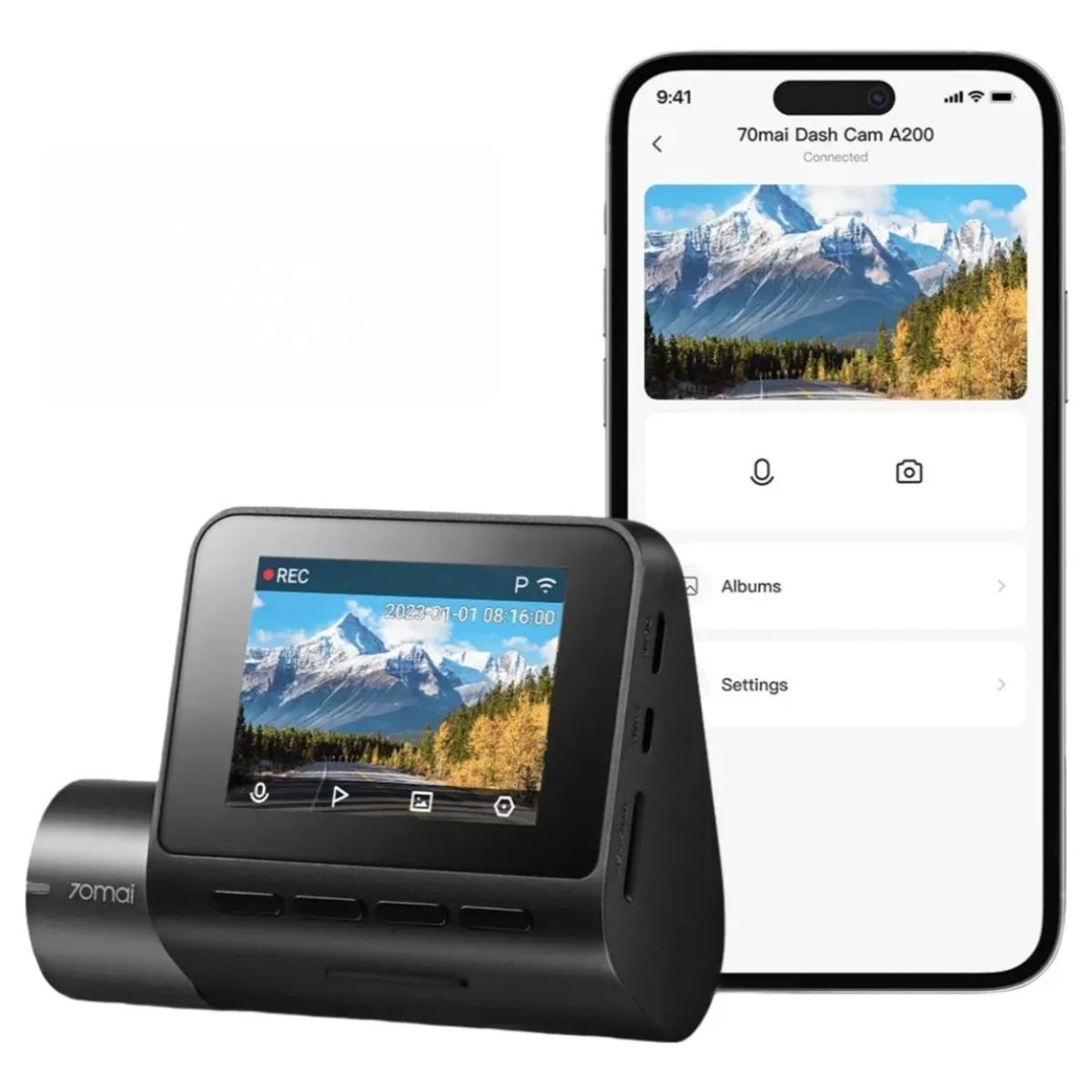 70MAI - Cámara 70mai A200 Dash Cam 1080p HDR Auto con Wi-Fi, Ángulo 130° y 60 fps