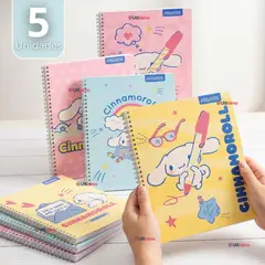 PROARTE - Pack 5 Cuadernos Universitarios Cinnamoroll 100 Hojas Diseños Surtidos