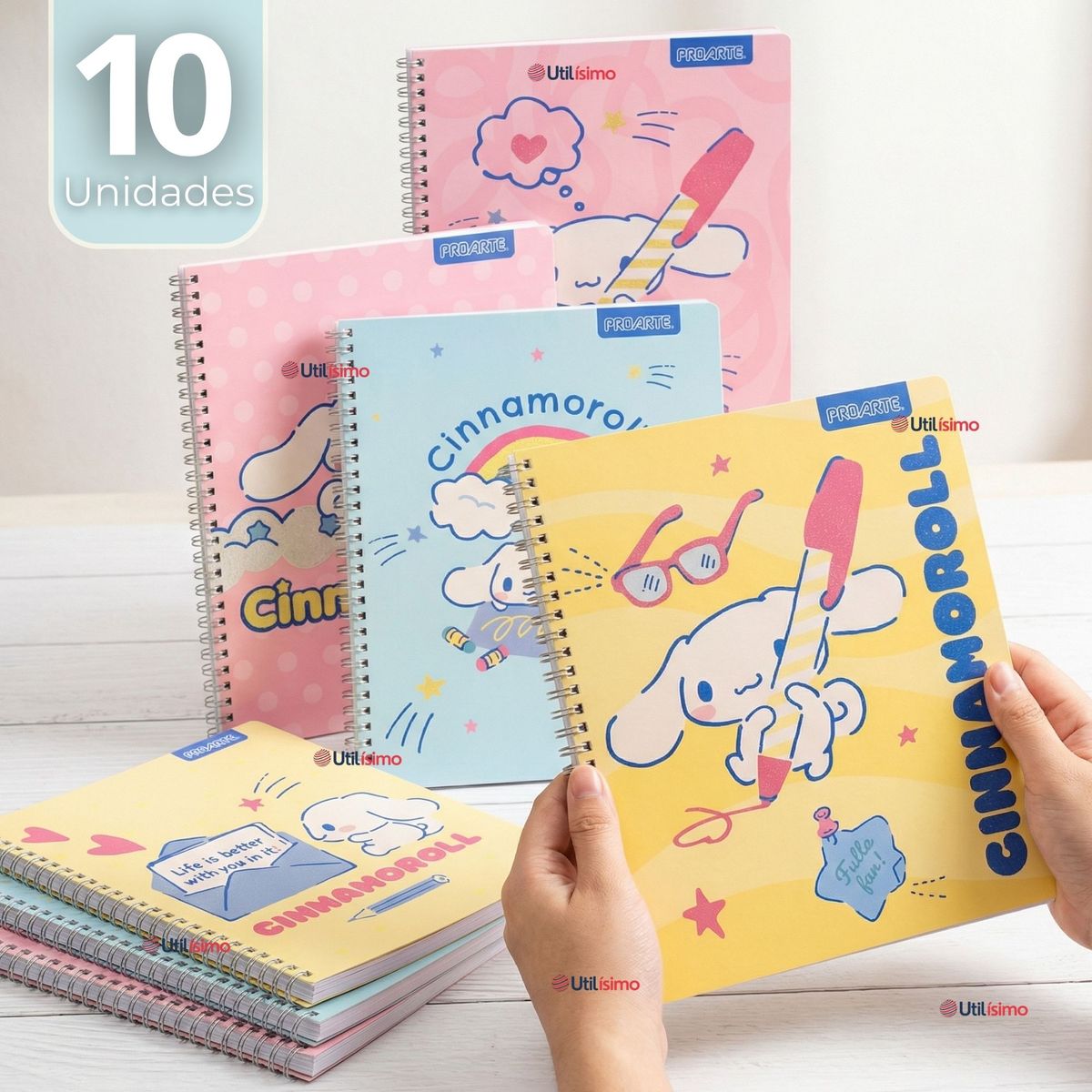 PROARTE - Pack 10 Cuadernos Universitarios Cinnamoroll 100 Hojas Proarte Diseños Surtidos