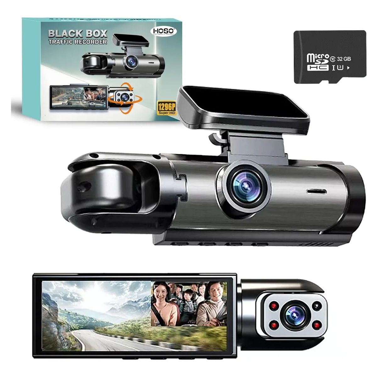GENERICO - Camara Seguridad Auto 1080p Hd Vision Nocturna, 3.16 Inch