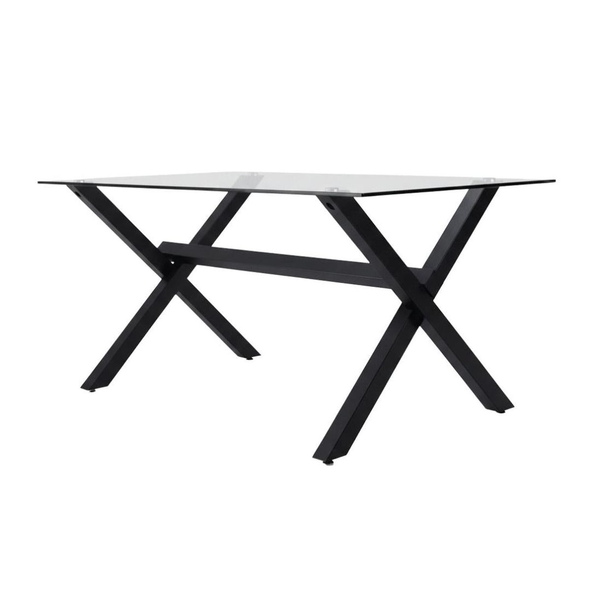 PANDALINO - Mesa Rectangular Xinia 130x80 cm - Metal Negro