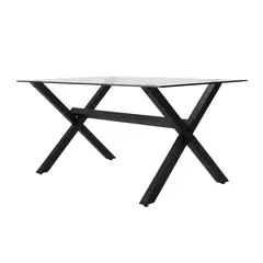 PANDALINO - Mesa Rectangular Xinia 130x80 cm - Metal Negro