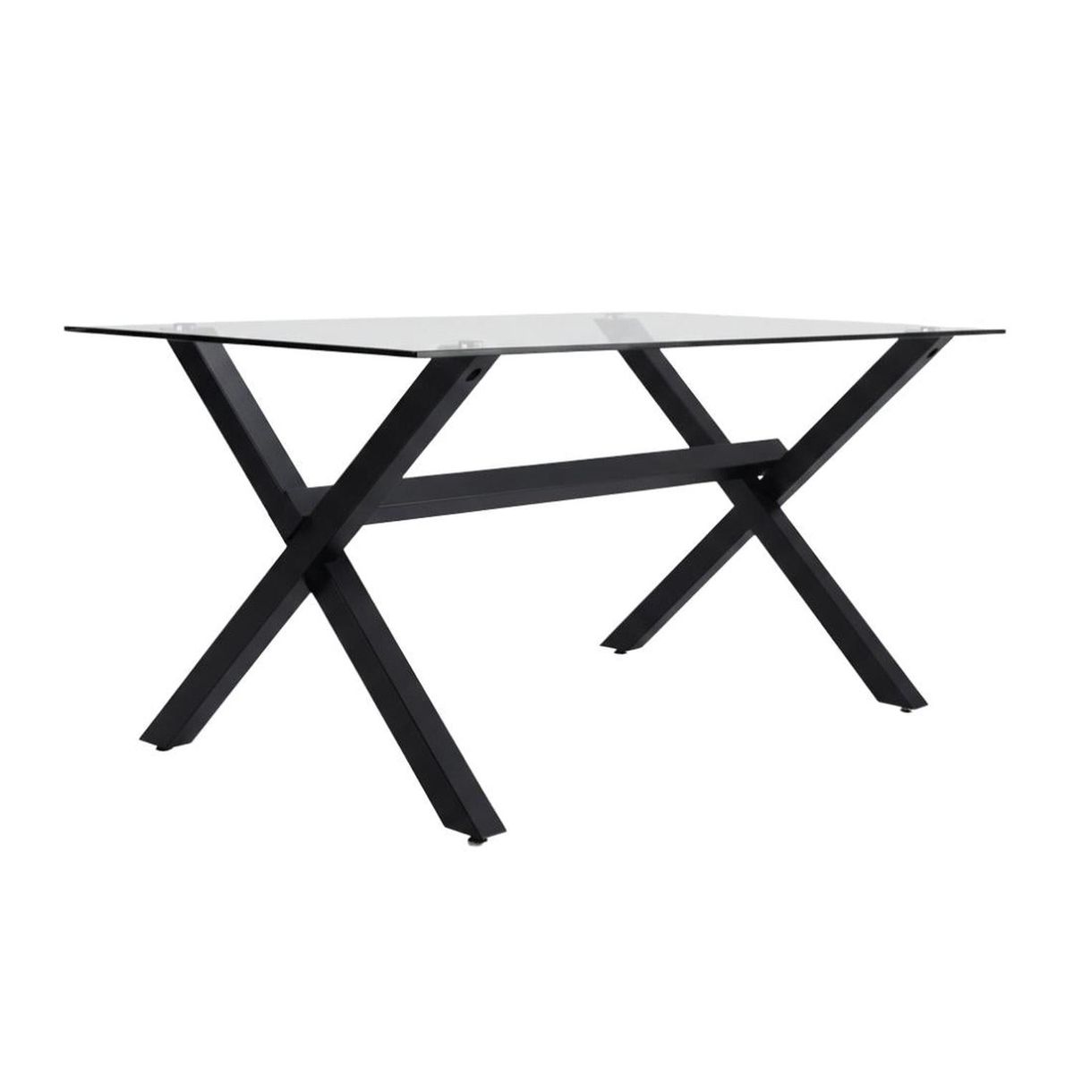 PANDALINO - Mesa Rectangular Xinia 130x80 cm - Metal Negro