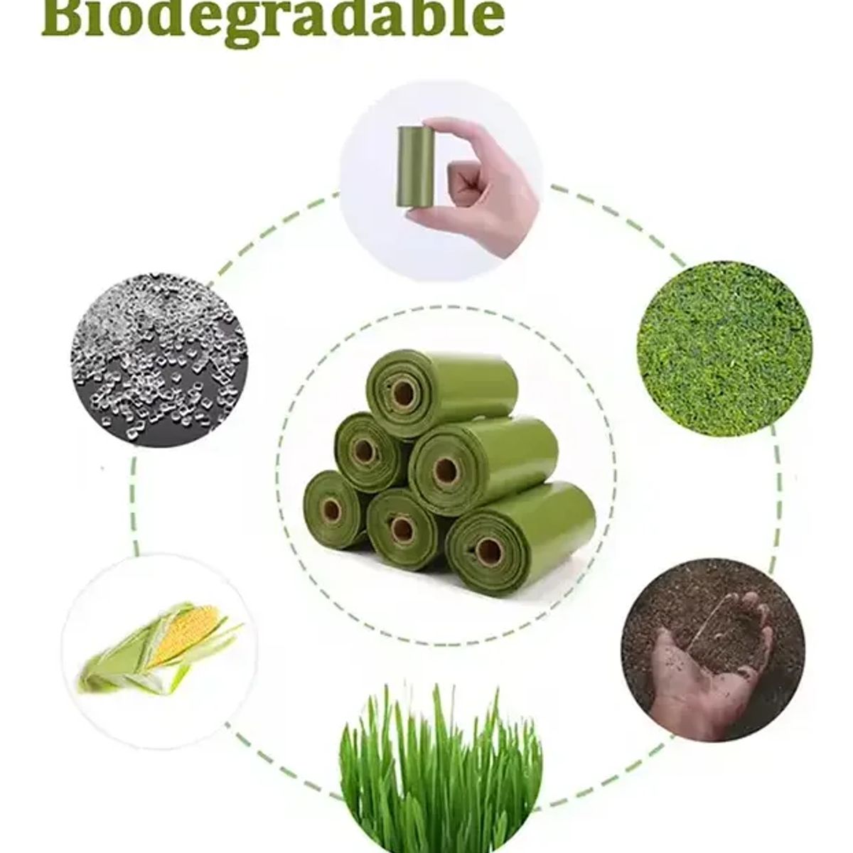 GENERICO - Bolsas Caca Desechos Perro 16 Rollos 240un Con Dispensador Biodegradables Eco