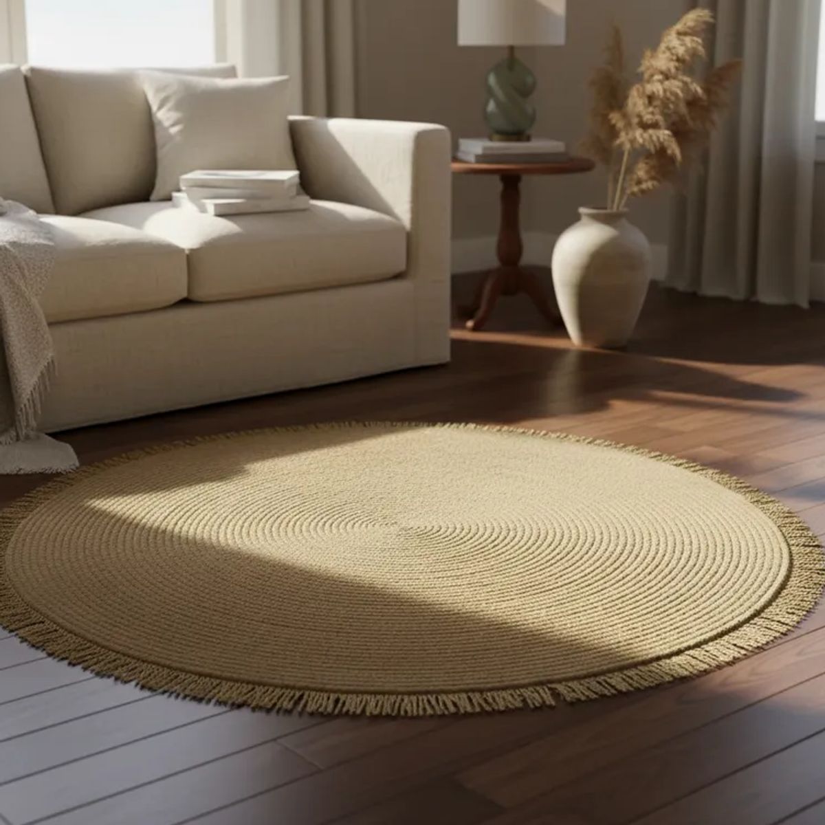 GENERICO - Alfombra Natural Redonda Decoracion Rustica 1m