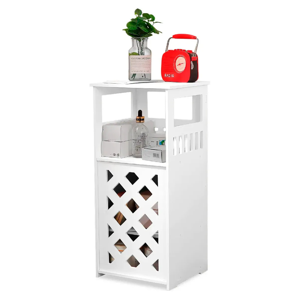 IRM - Organizador Estante Dormitorio Baño Velador Multiuso Blanco