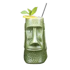 GENERICO - Vaso Tiki Moái Verde - Azul 400 ml Cerámica
