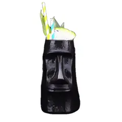 GENERICO - Vaso Tiki Moái Negro - 400 ml Cerámica