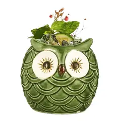 GENERICO - Vaso Tiki Búho Verde - 400 ml Cerámica