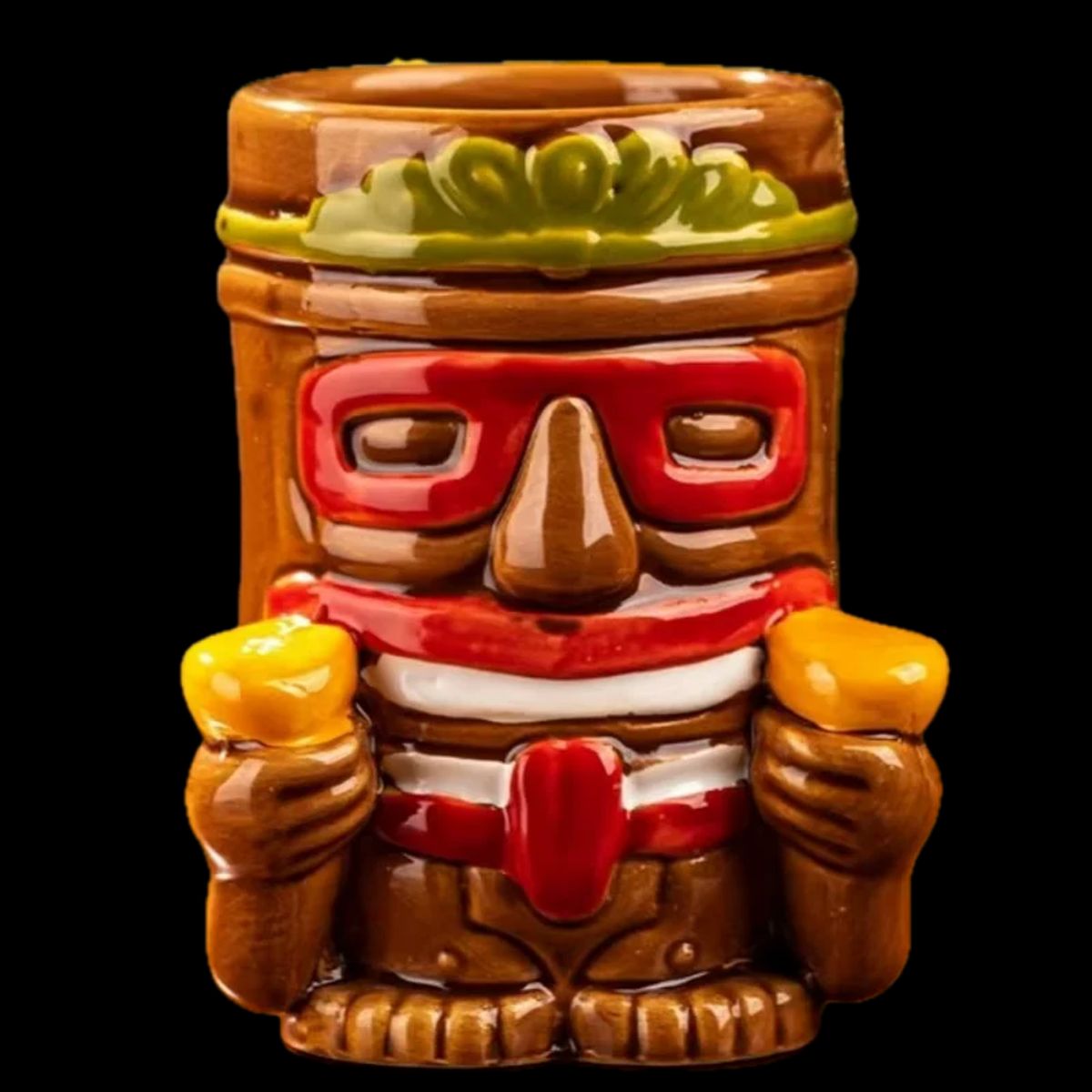 GENERICO - Vaso Tiki Mug Guerrero Frutal - Rojo 400 ml Cerámica
