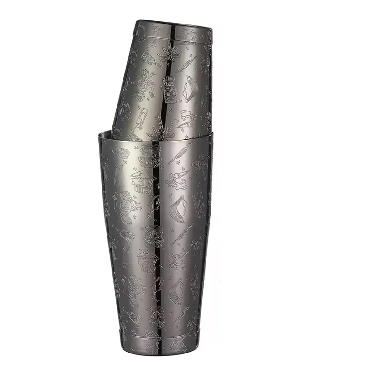 GENERICO - Shaker Hawaii Tiki - Azul 400 ml Acero inoxidable