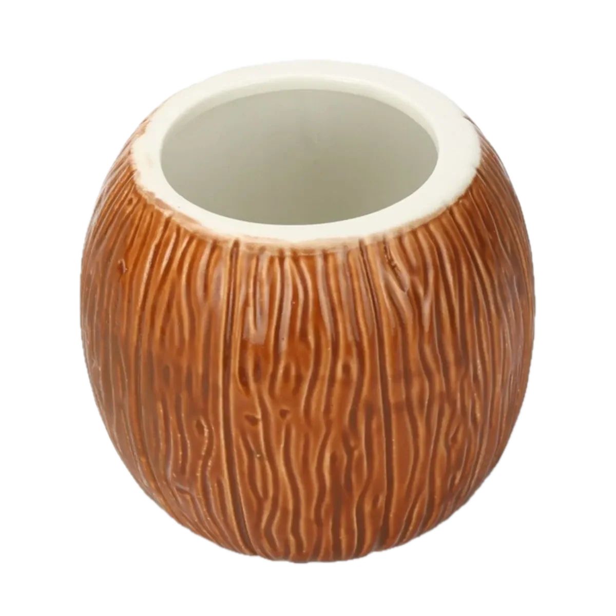 GENERICO - Vaso Tiki Coco Liso - Multicolor 400 ml Cerámica