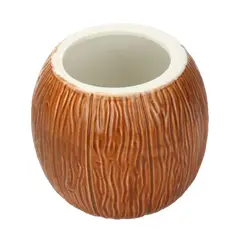 GENERICO - Vaso Tiki Coco Liso - Multicolor 400 ml Cerámica