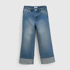 COLLOKY - Jeans wide leg basta niña celeste 3/4A a 12/13A