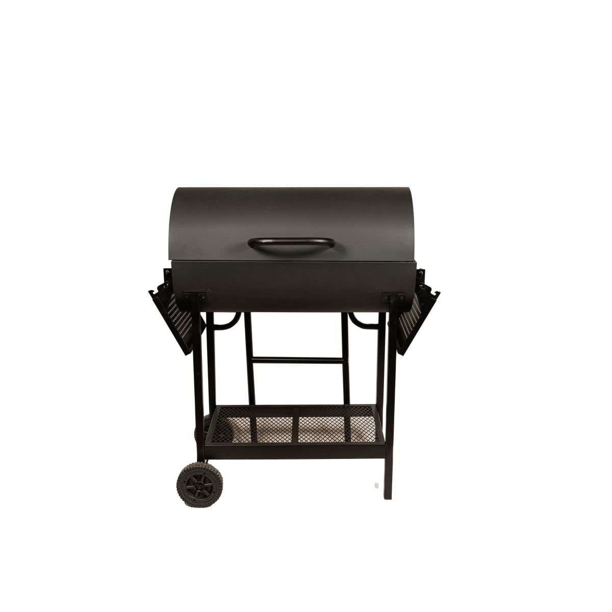 GENERICO - Parrilla de Carbón con Tapa y Carro - Plateado Acero inoxidable