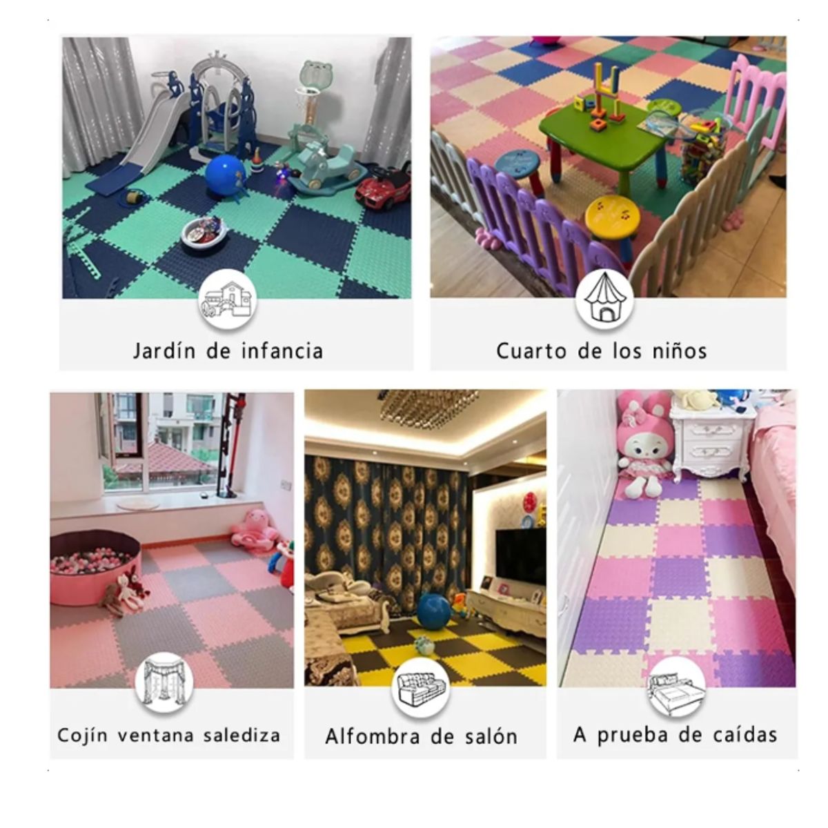 GENERICO - Set Alfombra Goma Eva Antigolpes