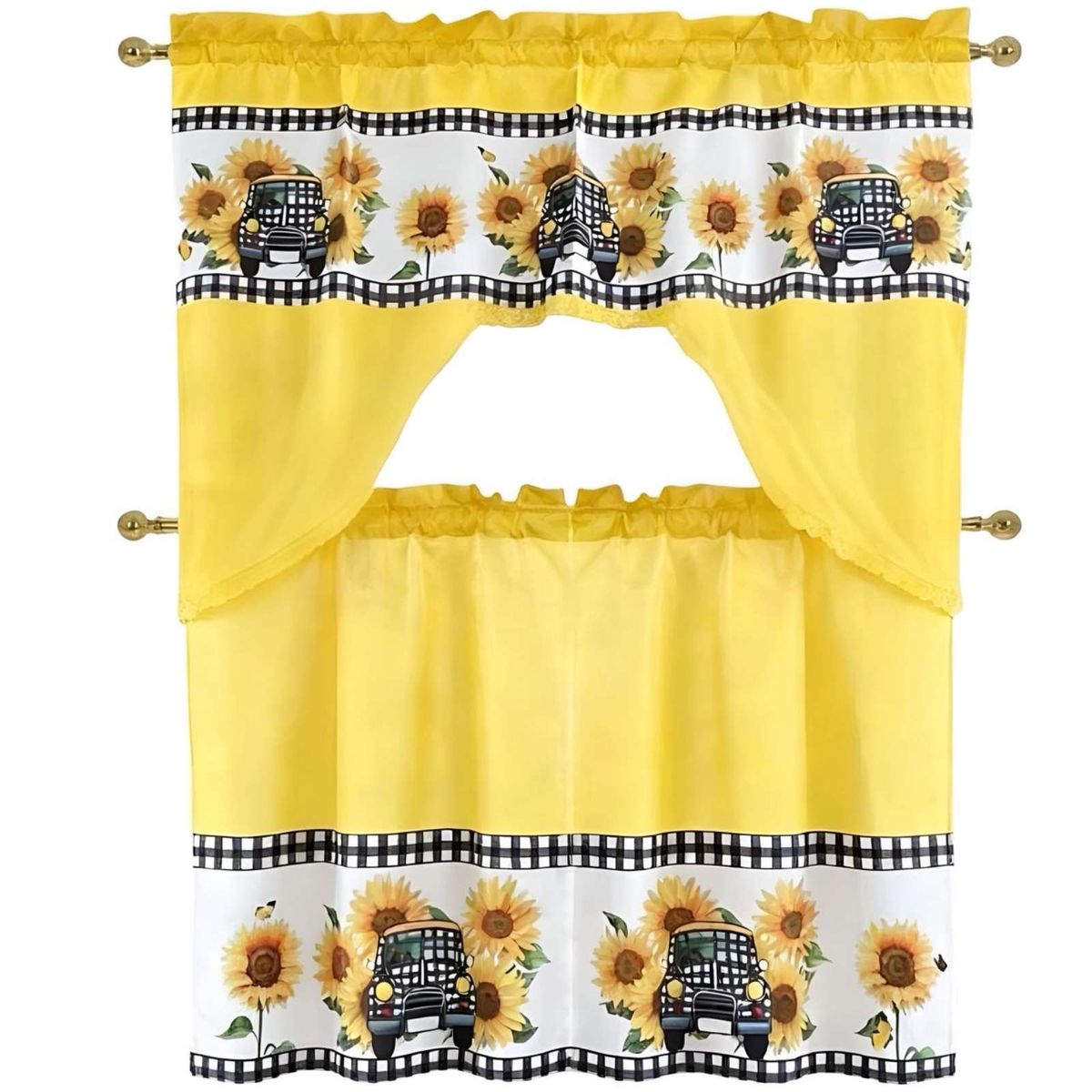 GENERICO - Set Cortina de Cocina 3 Piezas