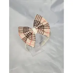 EL ESPACIO DE TOMMY - Cintillo niña crema con lazo beige rayas